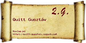 Quitt Gusztáv névjegykártya